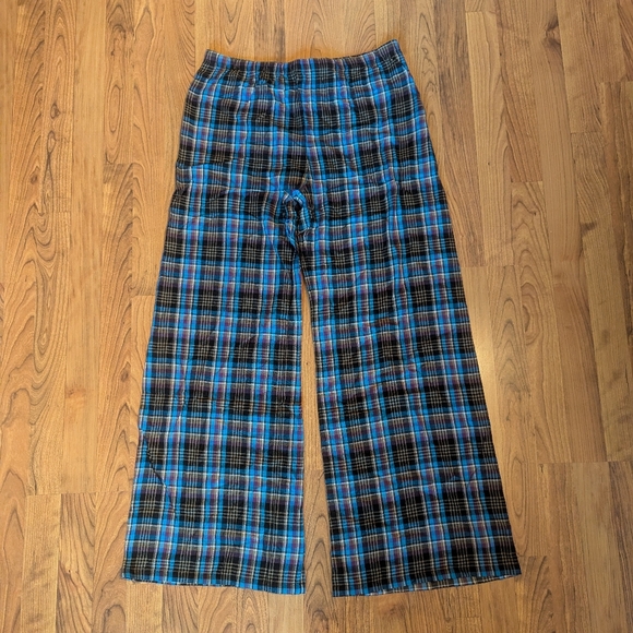 Savage X Fenty Tied Up Open Back Pants in Blue Aruba Canterbury Plaid, Size XL - Picture 6 of 12
